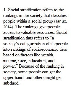 Week Five Discussion: Social Stratification